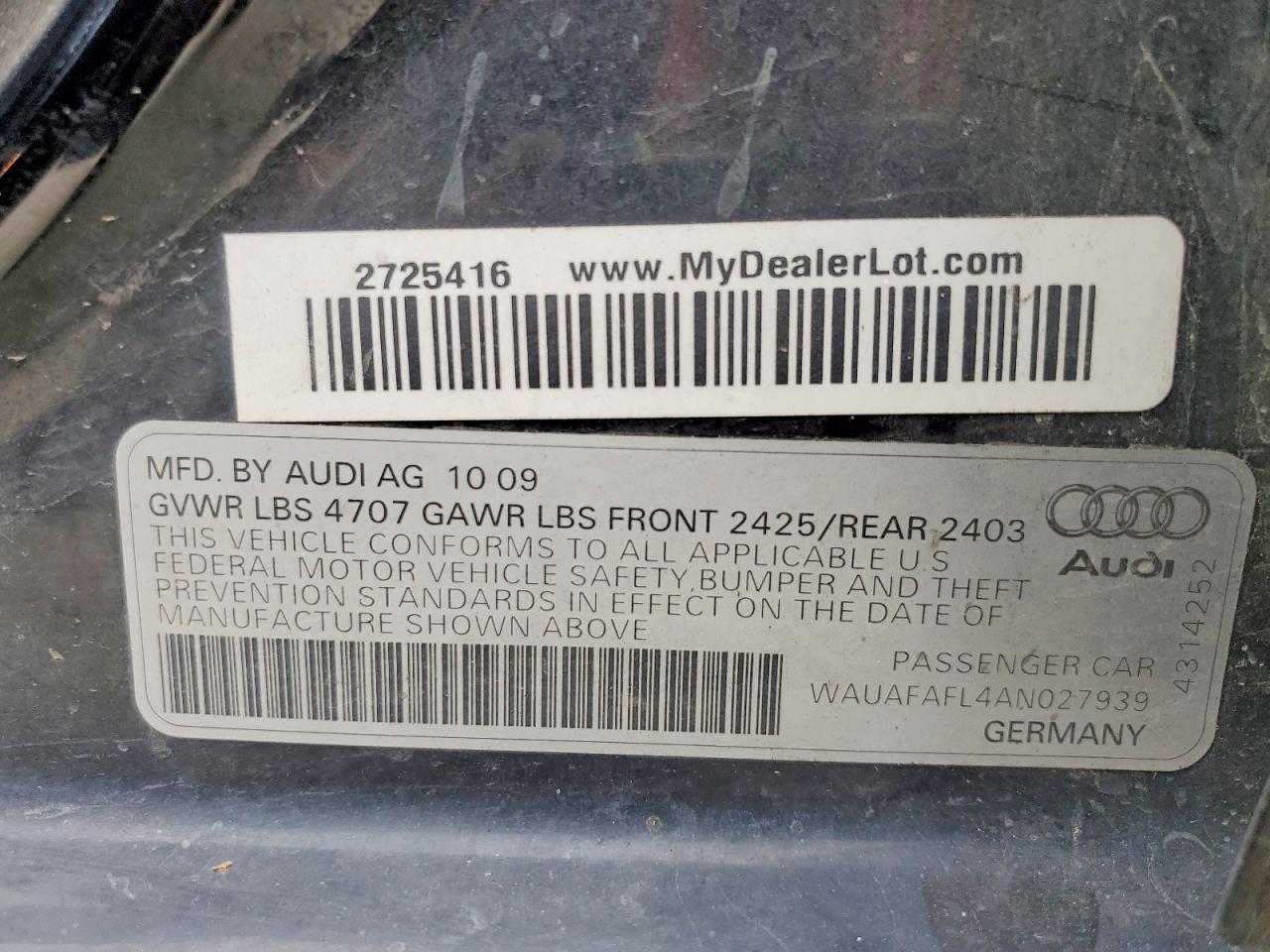 2010 Audi A4 Premium