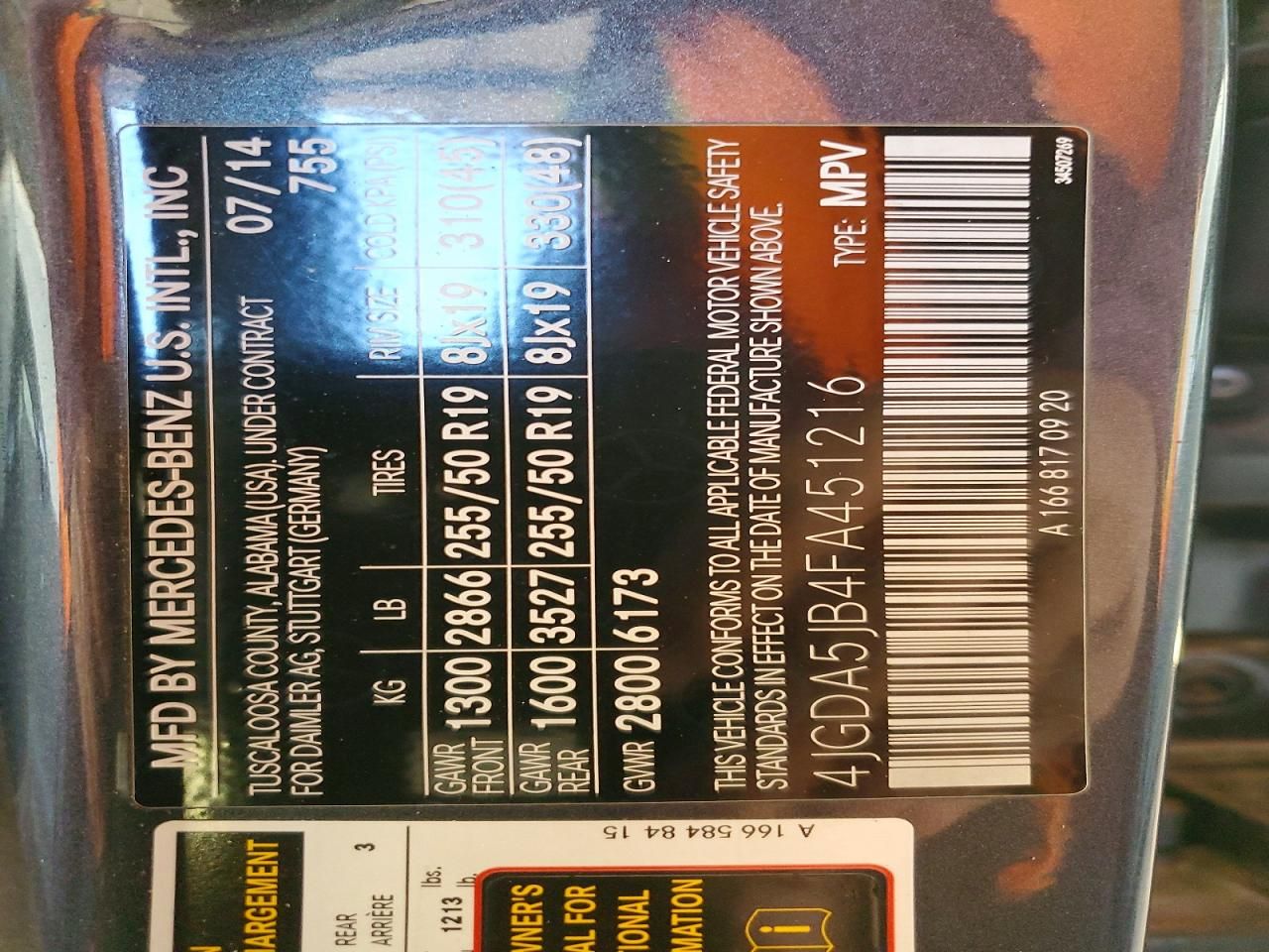 2015 Mercedes-Benz Ml 350