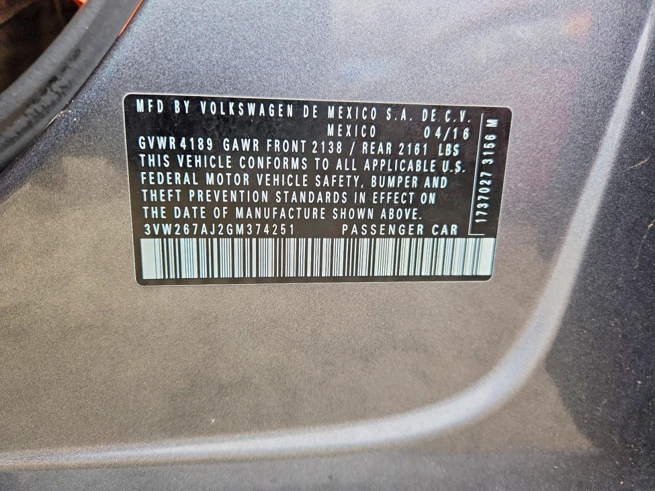 2016 Volkswagen Jetta s
