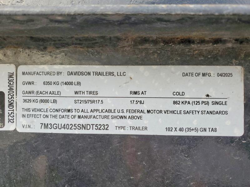 2025 Davidson Equipment Trailer