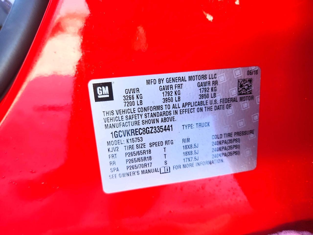2016 Chevrolet Silverado K1500 lt