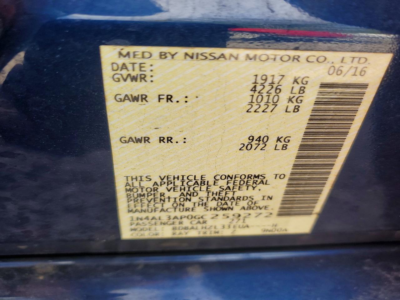 2016 Nissan Altima 2.5
