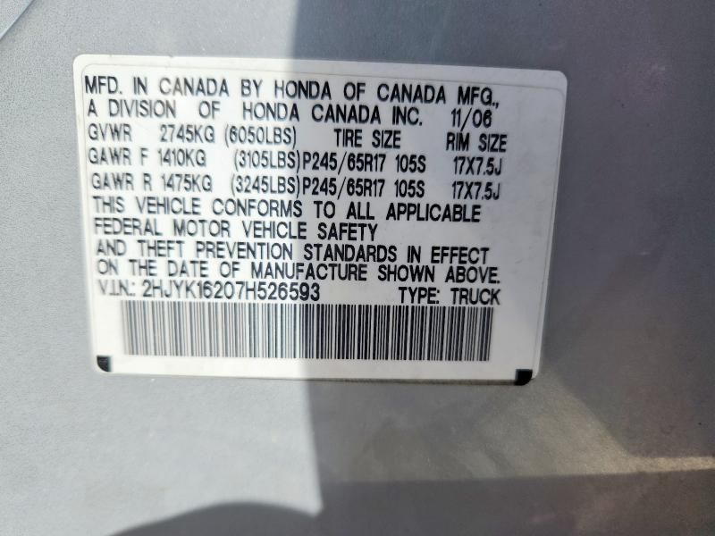 2007 Honda Ridgeline rt