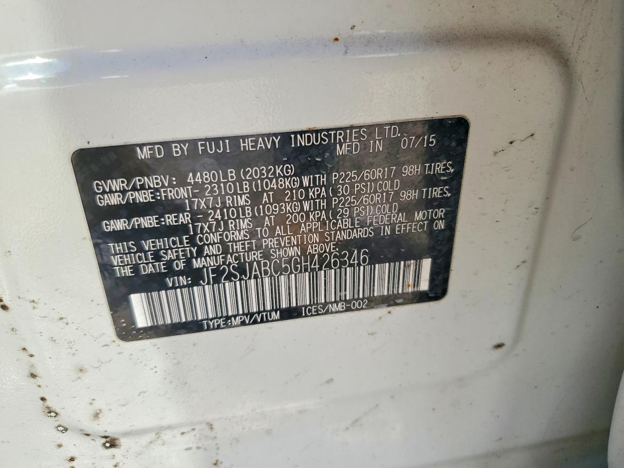 2016 Subaru Forester 2.5i