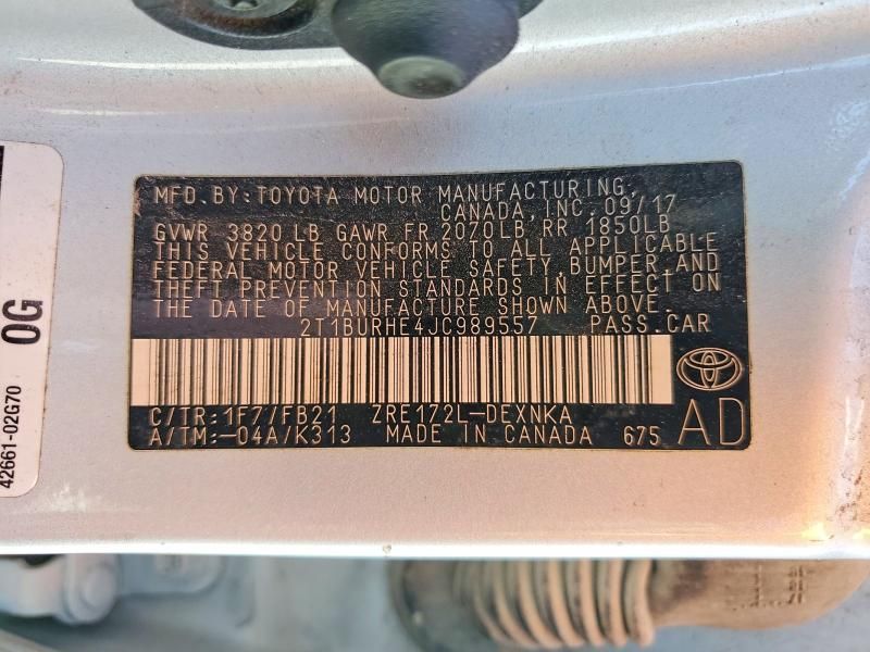 2018 Toyota Corolla le