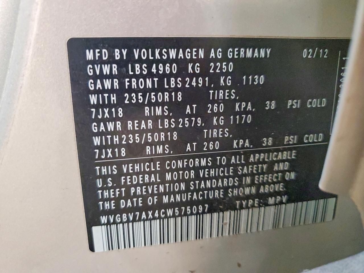 2012 Volk Tiguan
