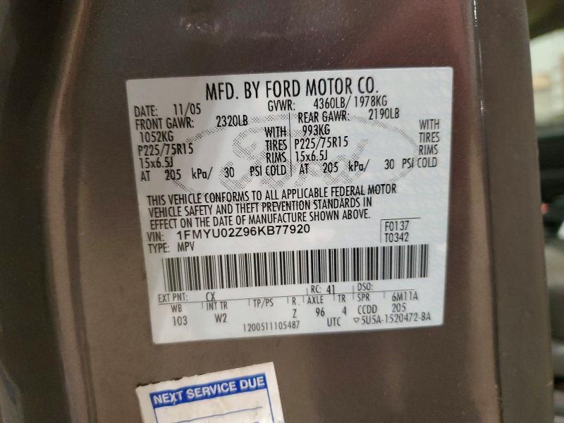 2006 Ford Escape xls