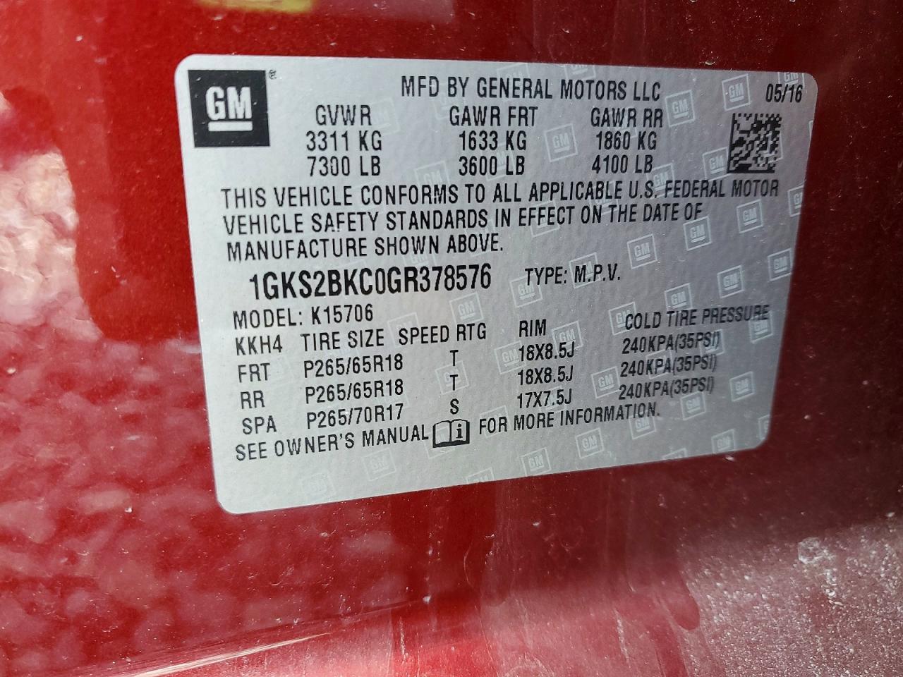 2016 GMC Yukon slt