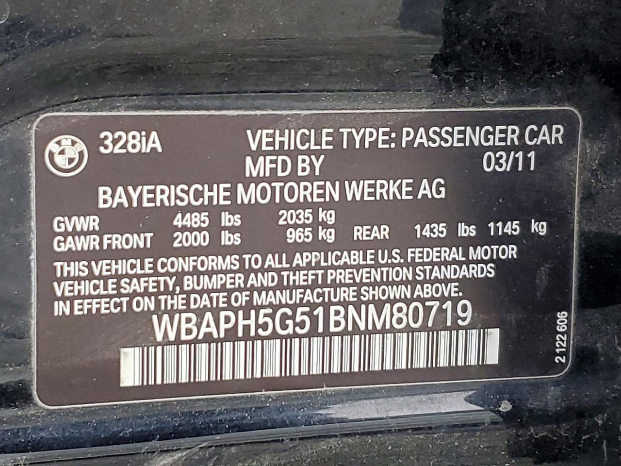 2011 BMW 328 i Sulev