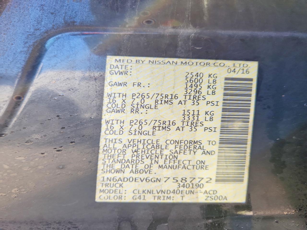 2016 Nissan Frontier PRO-4X