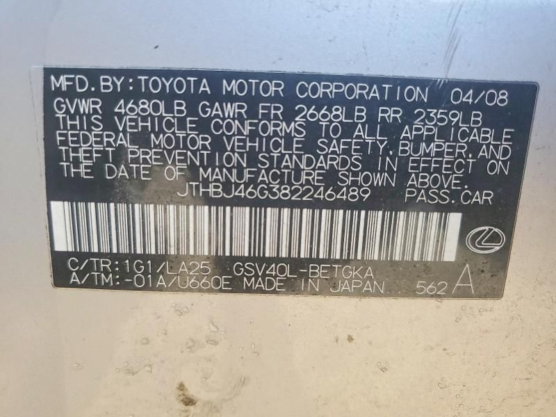 2008 Lexus Es 350 Base