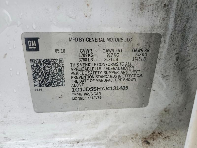 2018 Chevrolet Sonic lt