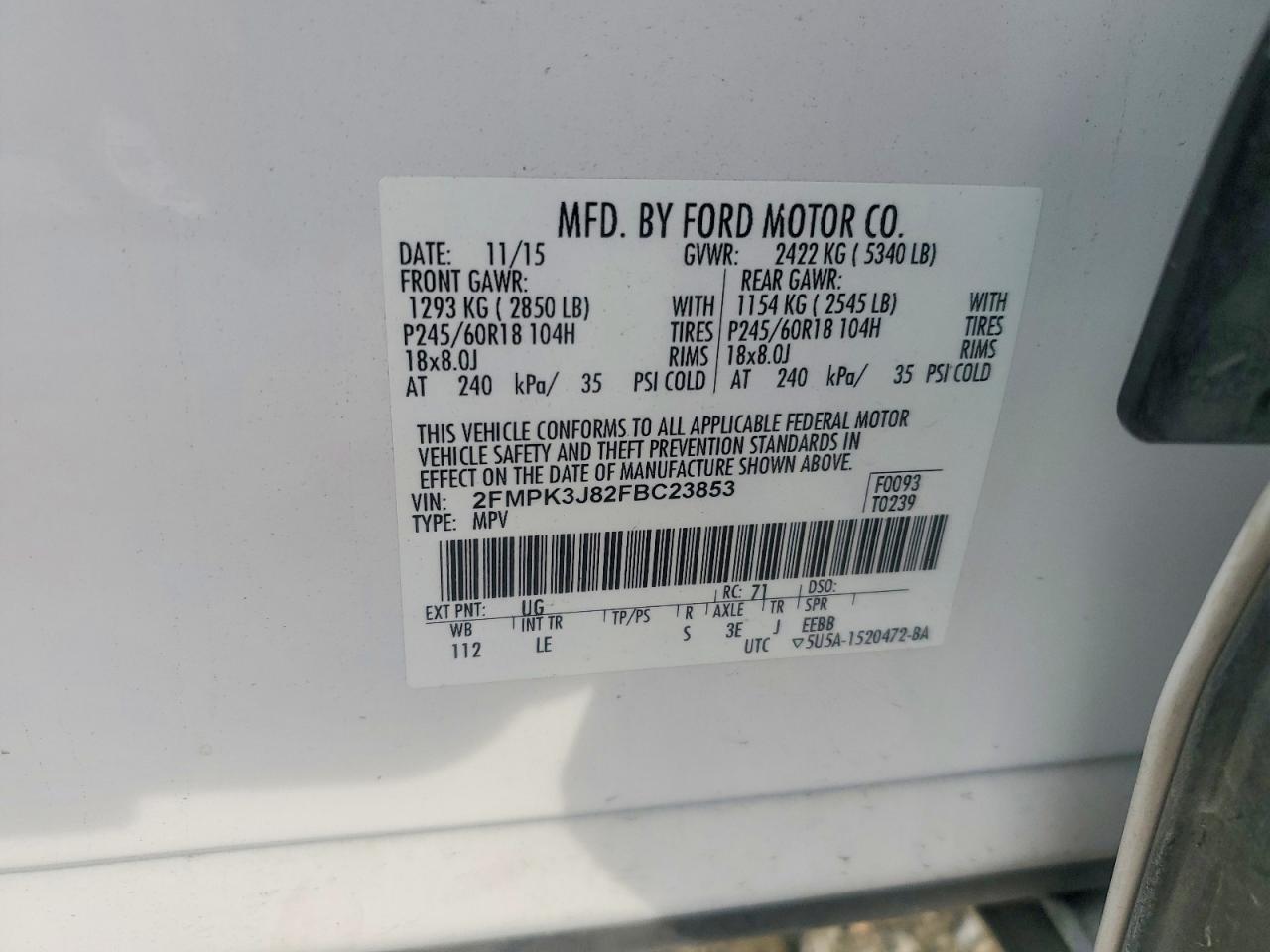 2015 Ford Edge sel