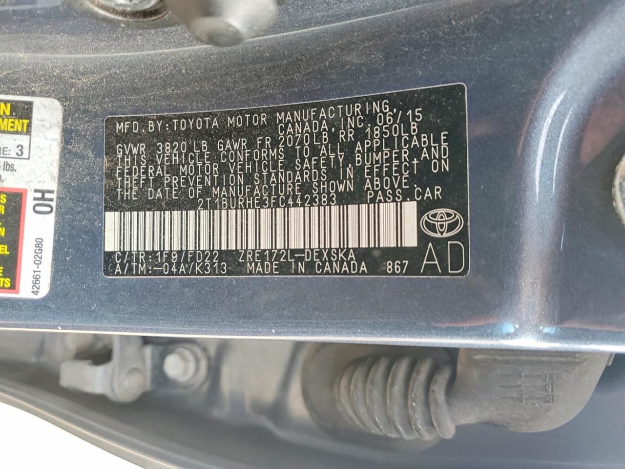 2015 Toyota Corolla l