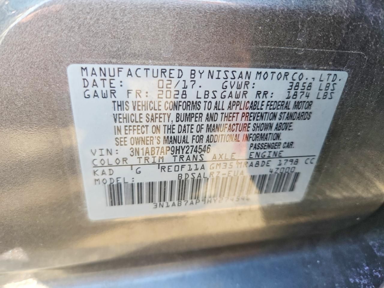 2017 Nissan Sentra s