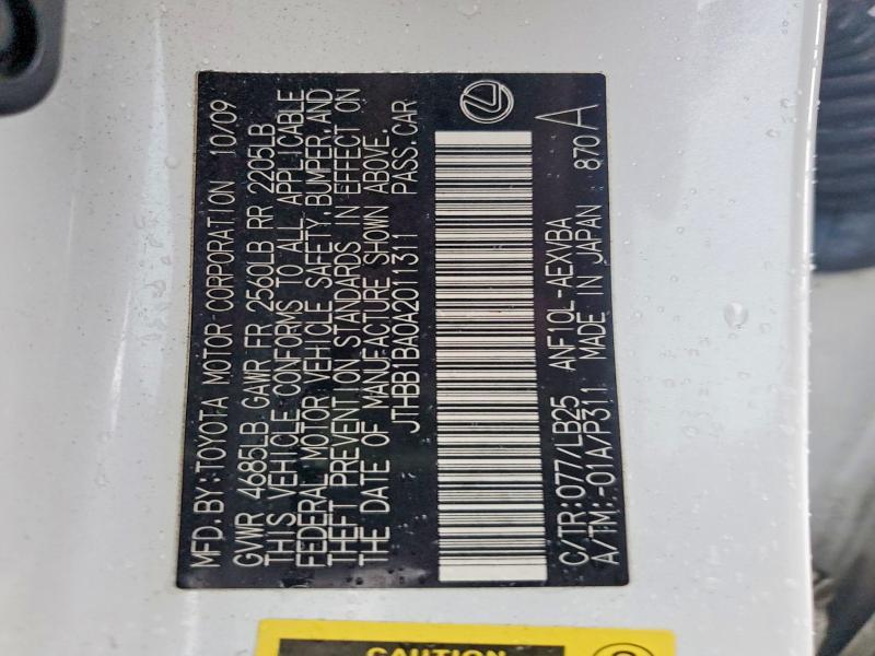 2010 Lexus Hs 250h Base