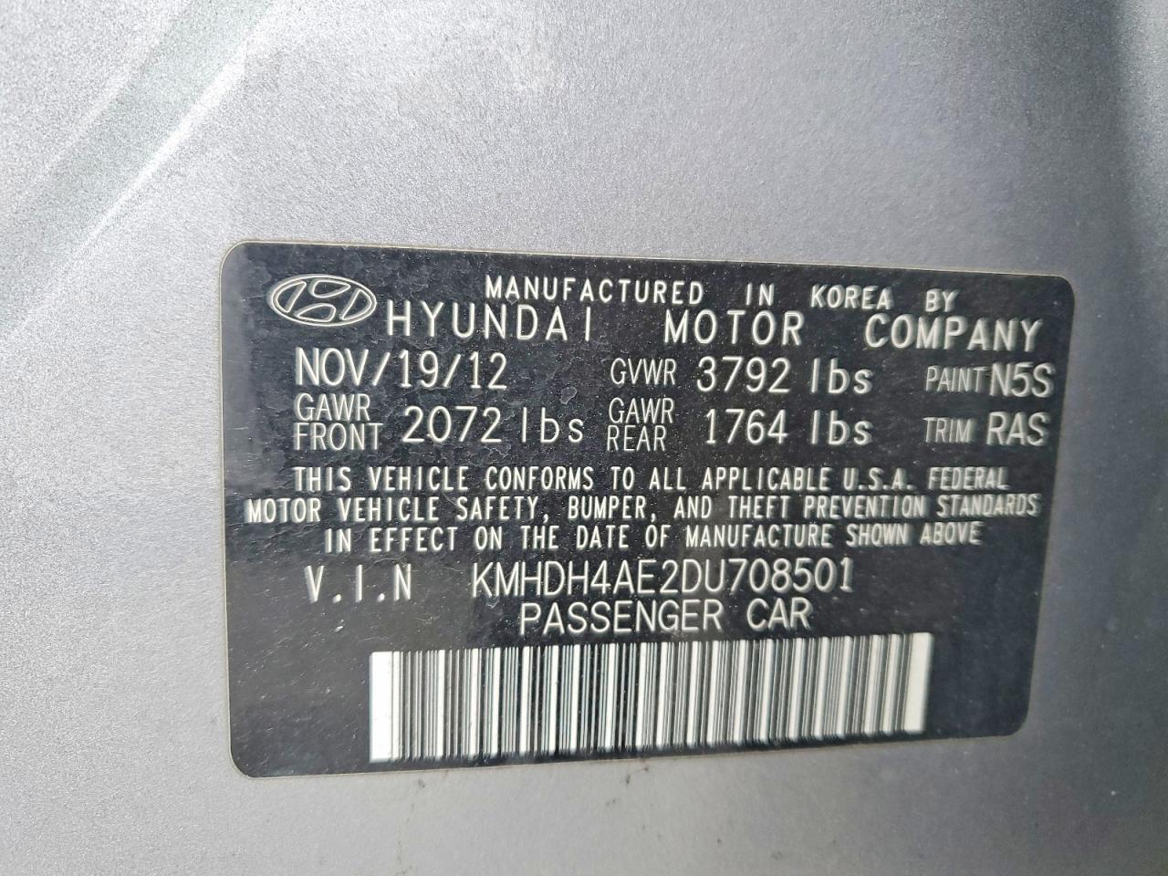 2013 Hyundai Elantra gls