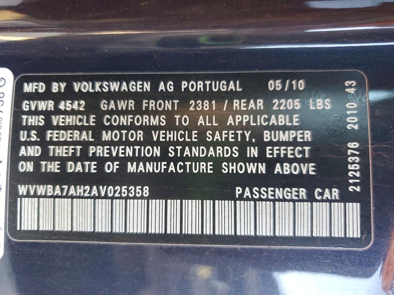 2010 Volkswagen Eos Turbo