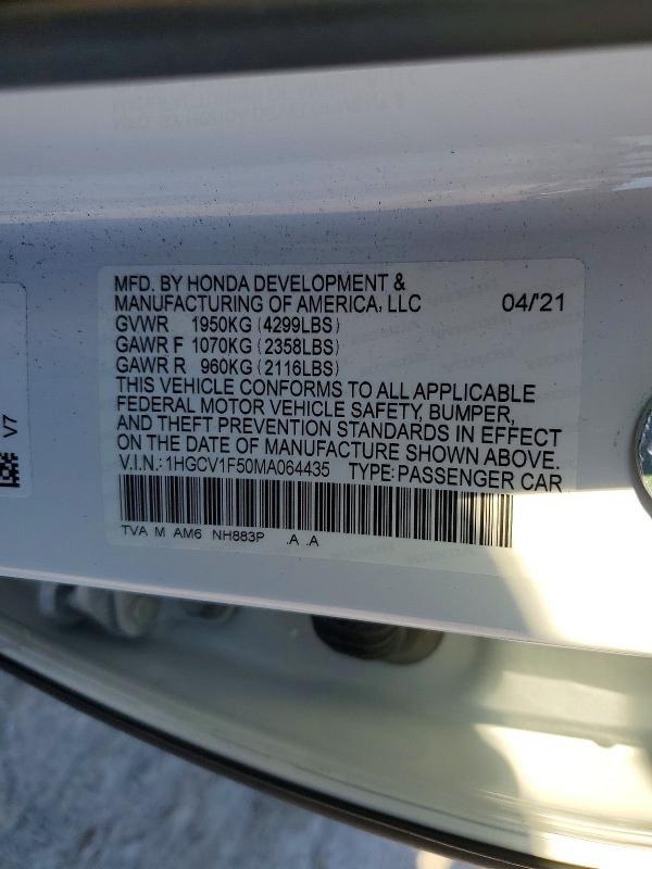 2021 Honda Accord exl