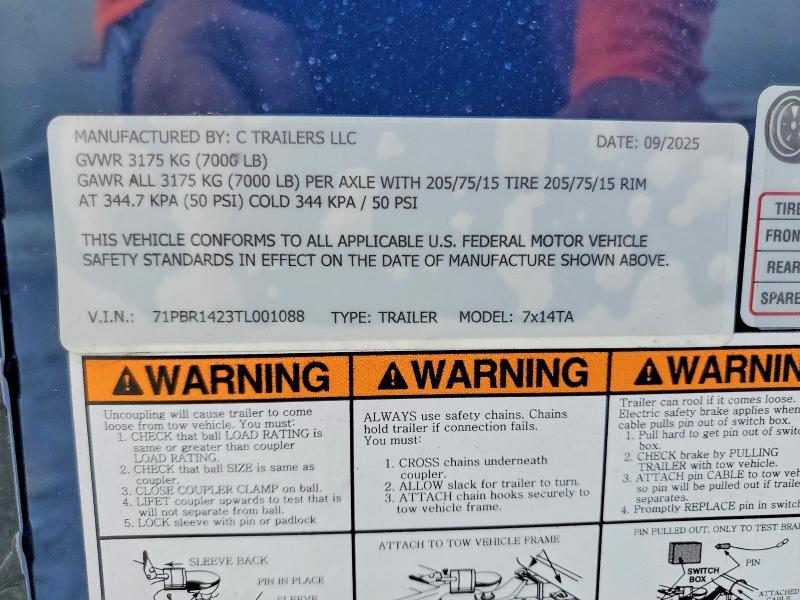 2026 Unknown 2026 C 7X14TA Enclosed Cargo Trailer
