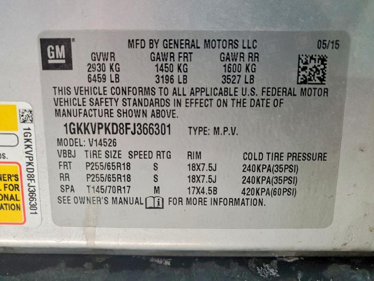 2015 GMC Acadia sle