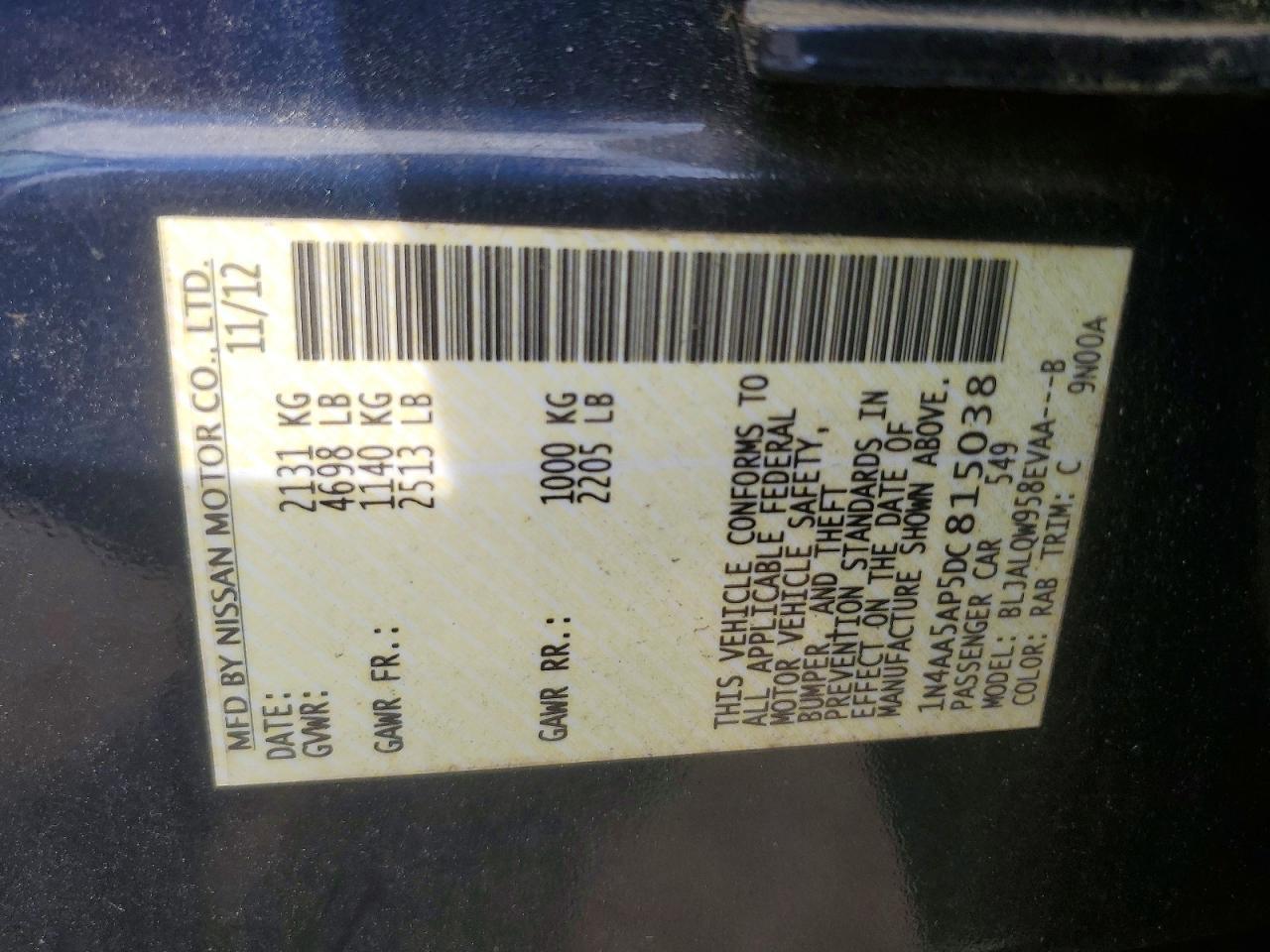 2013 Niss Maxima s