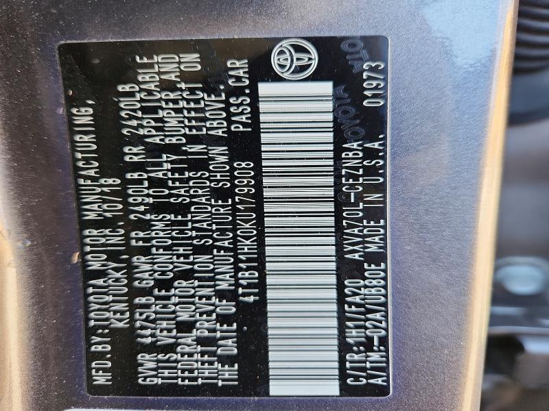 2019 Toyota Camry le
