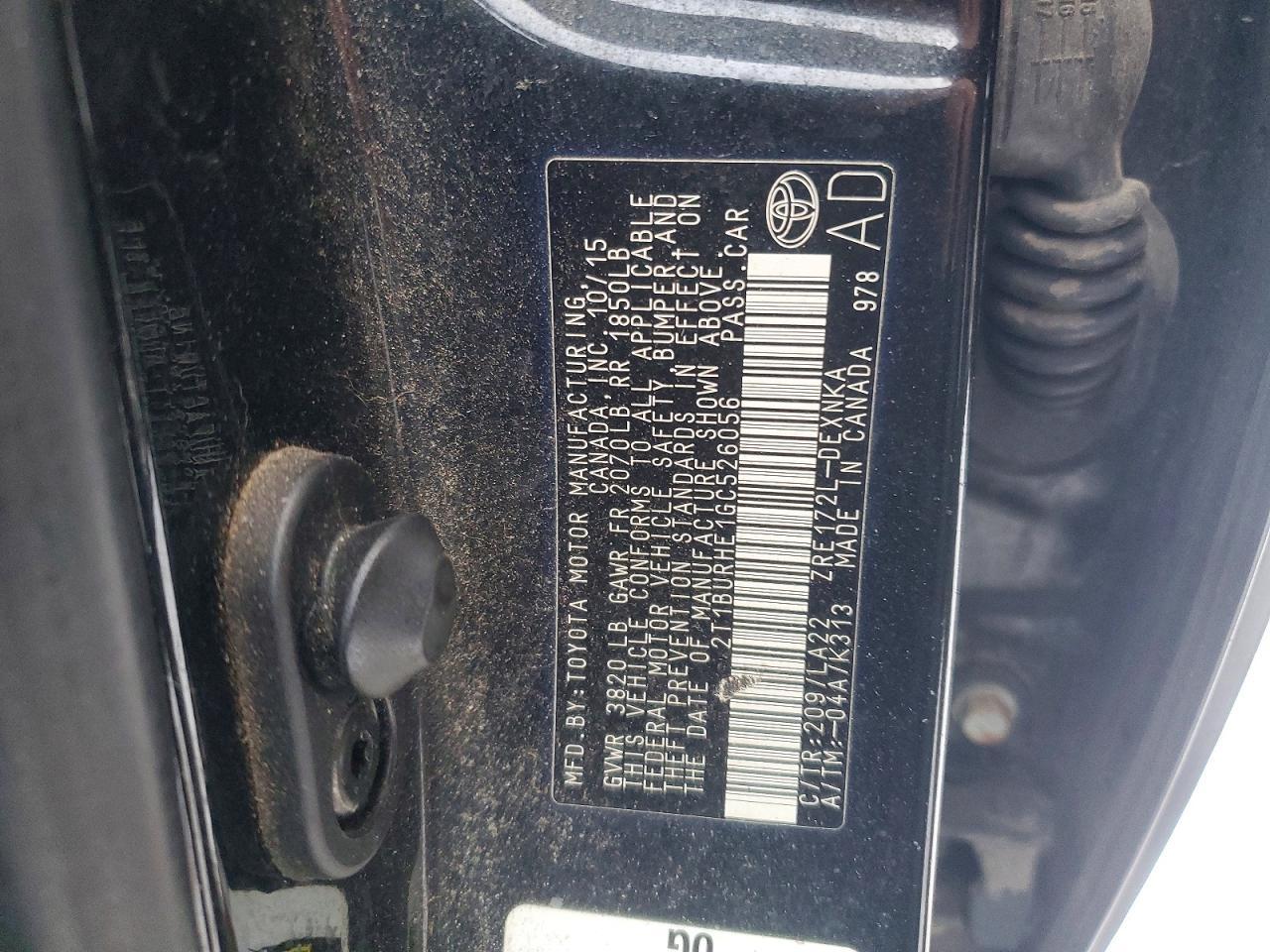 2016 Toyota Corolla l