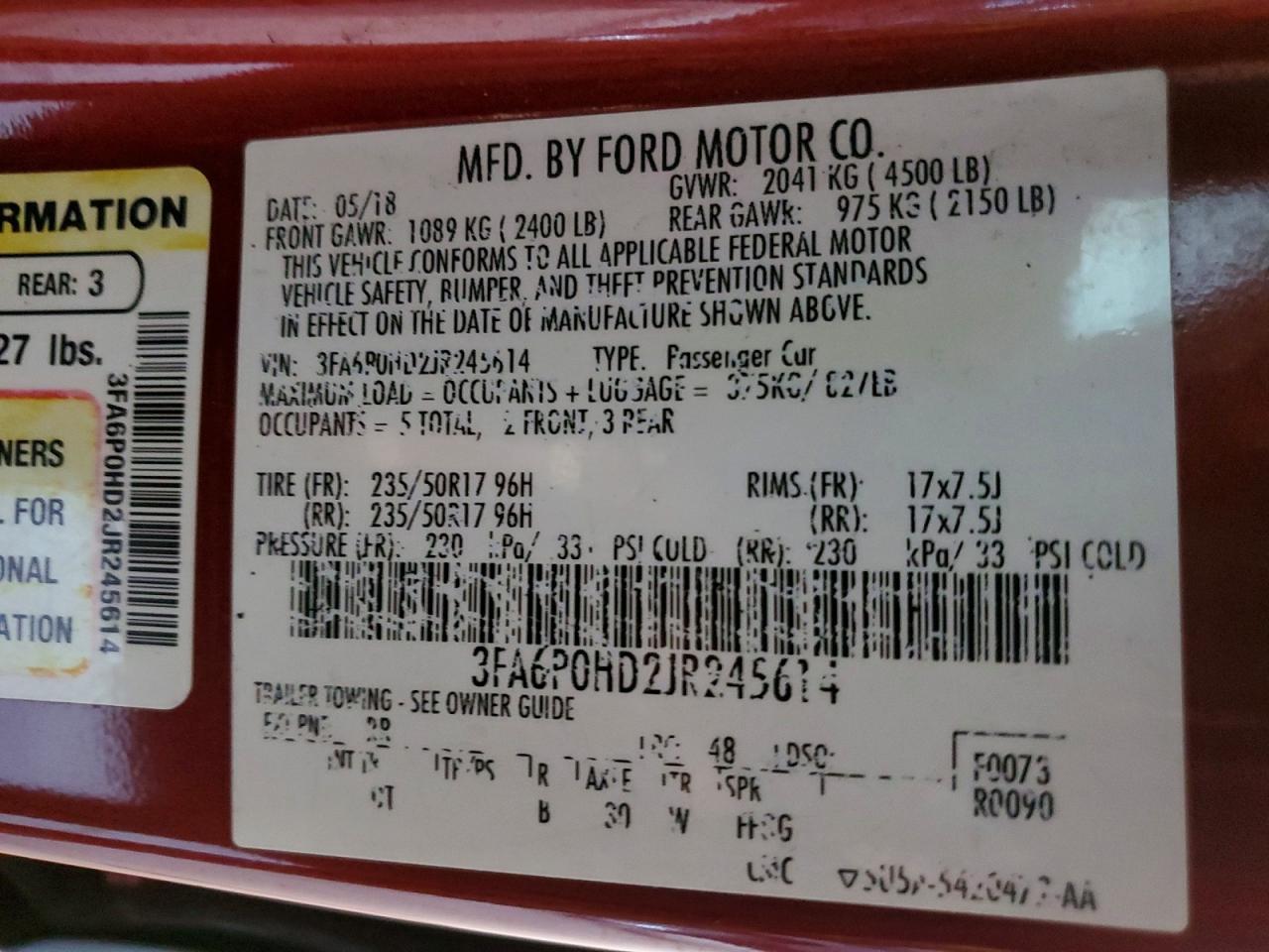 2018 Ford Fusion se