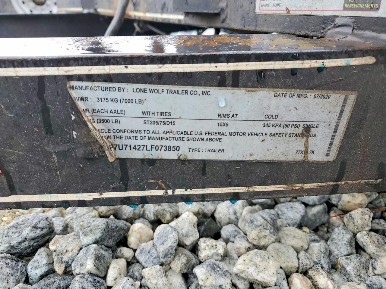2020 Lone Wolf 77X14 Utility Trailer