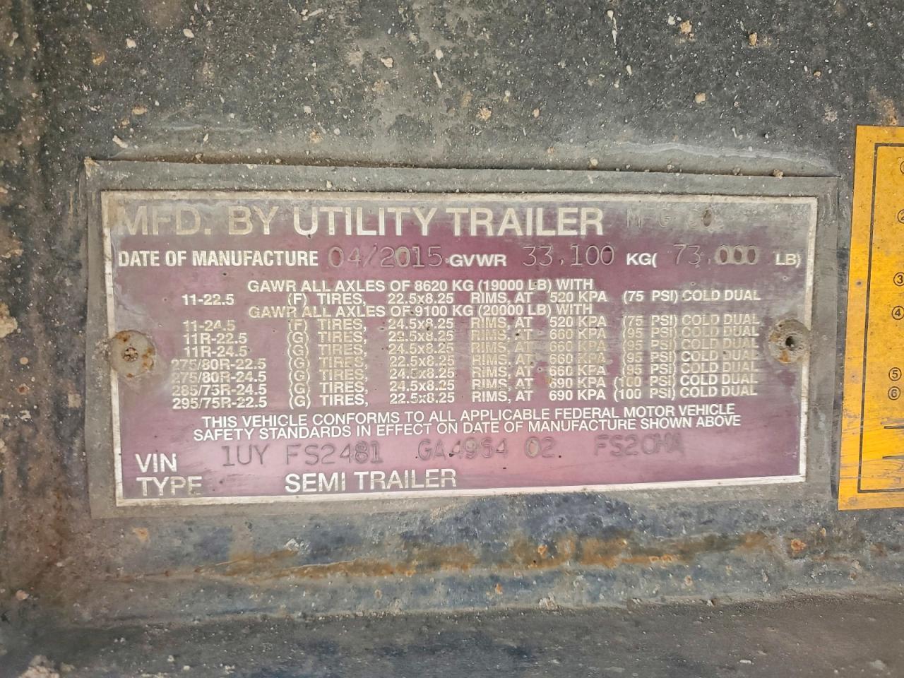 2016 Utility Flatbed Trailer