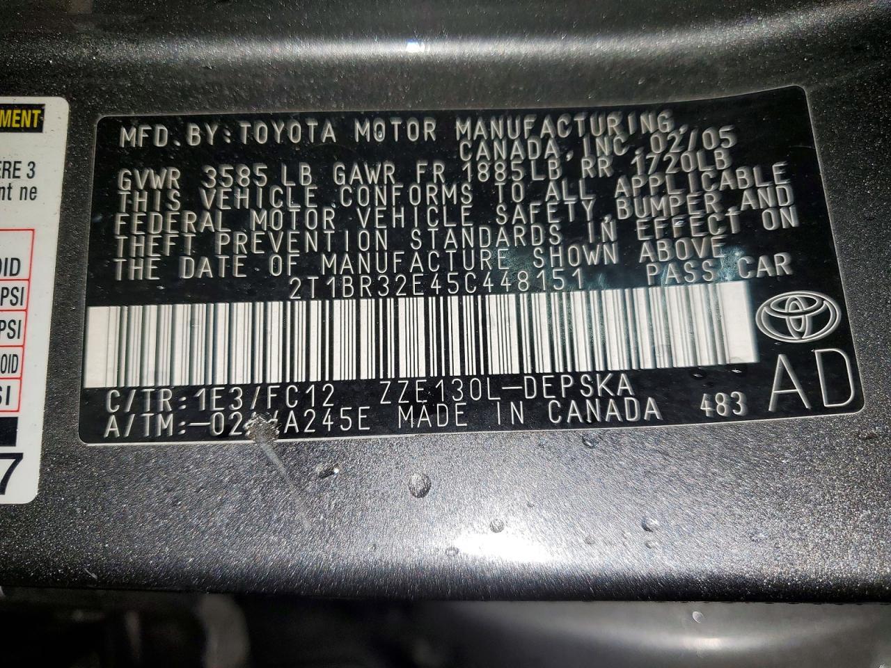 2005 Toyota Corolla s