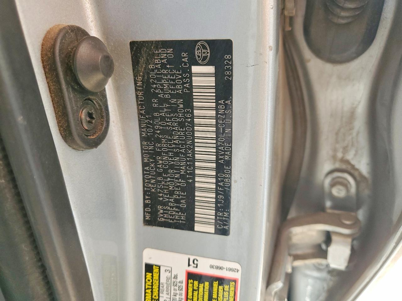 2022 Toyota Camry le