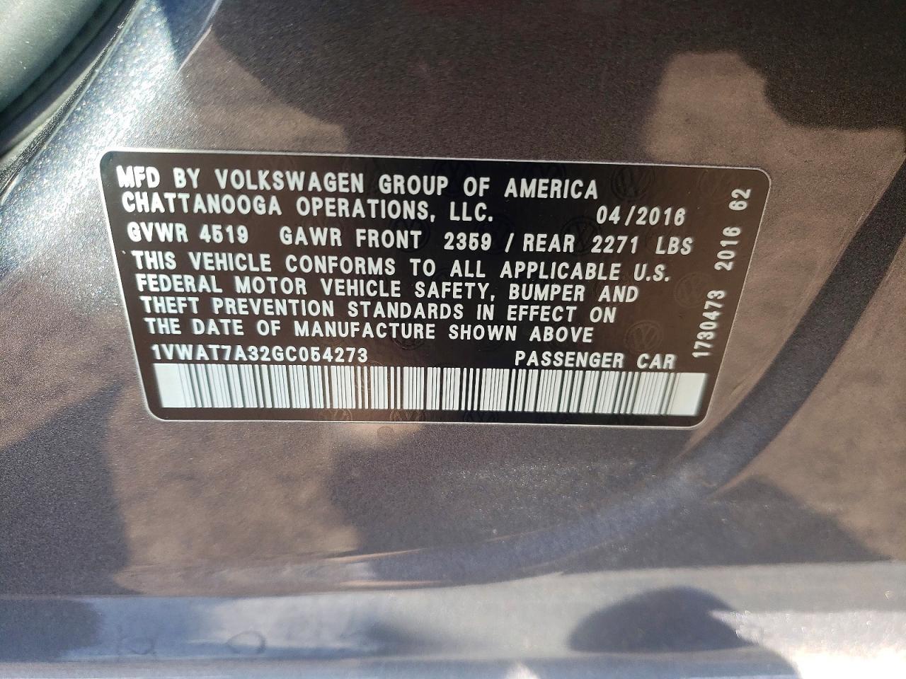 2016 Volkswagen Passat s
