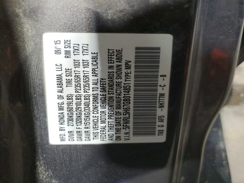 2016 Honda Odyssey exl