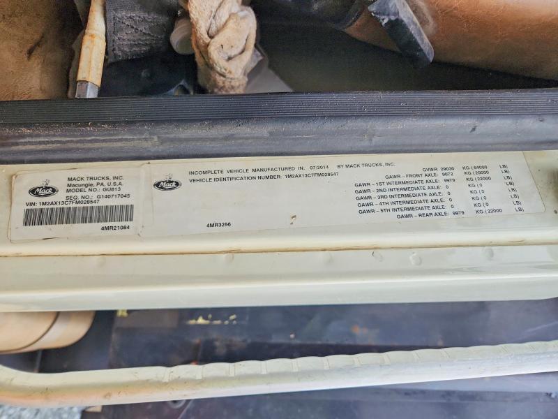 2015 Mack Gu800 Dump Truck