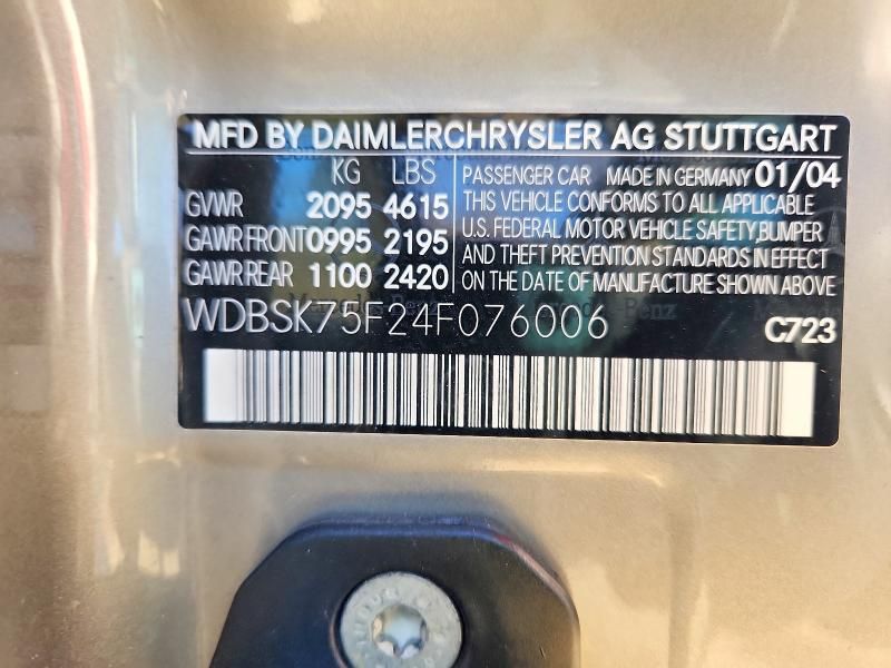 2004 Mercedes-Benz Sl 500