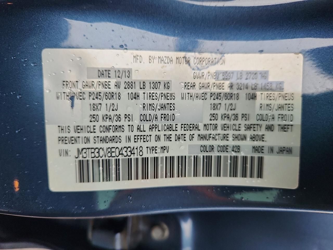 2014 Mazda Cx-9 Touring