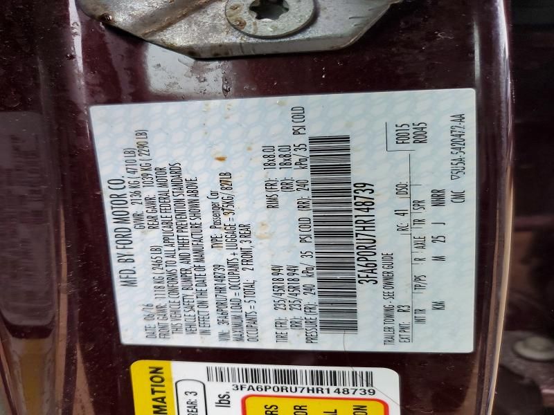 2017 Ford Fusion Titanium hev