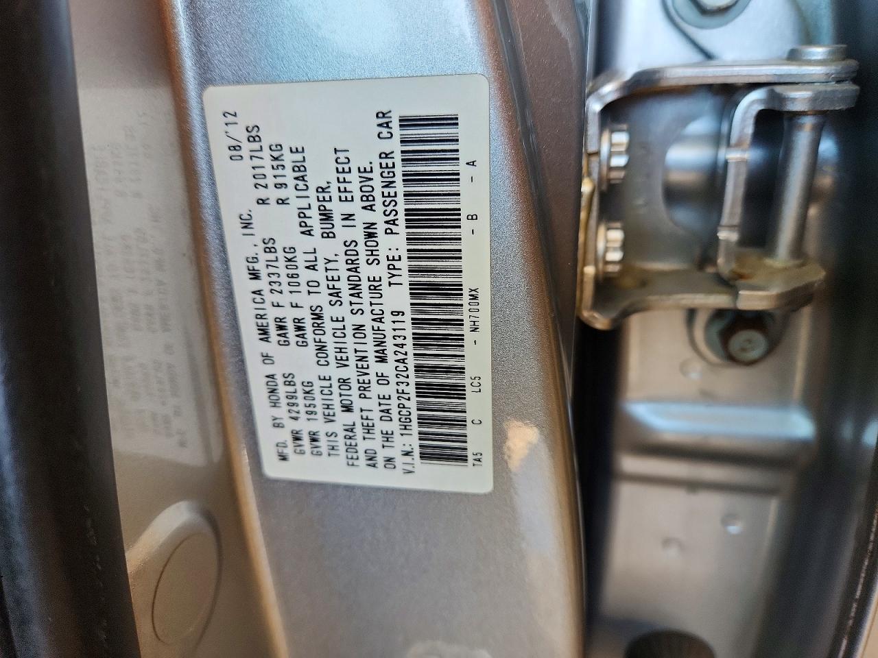 2012 Honda Accord lx
