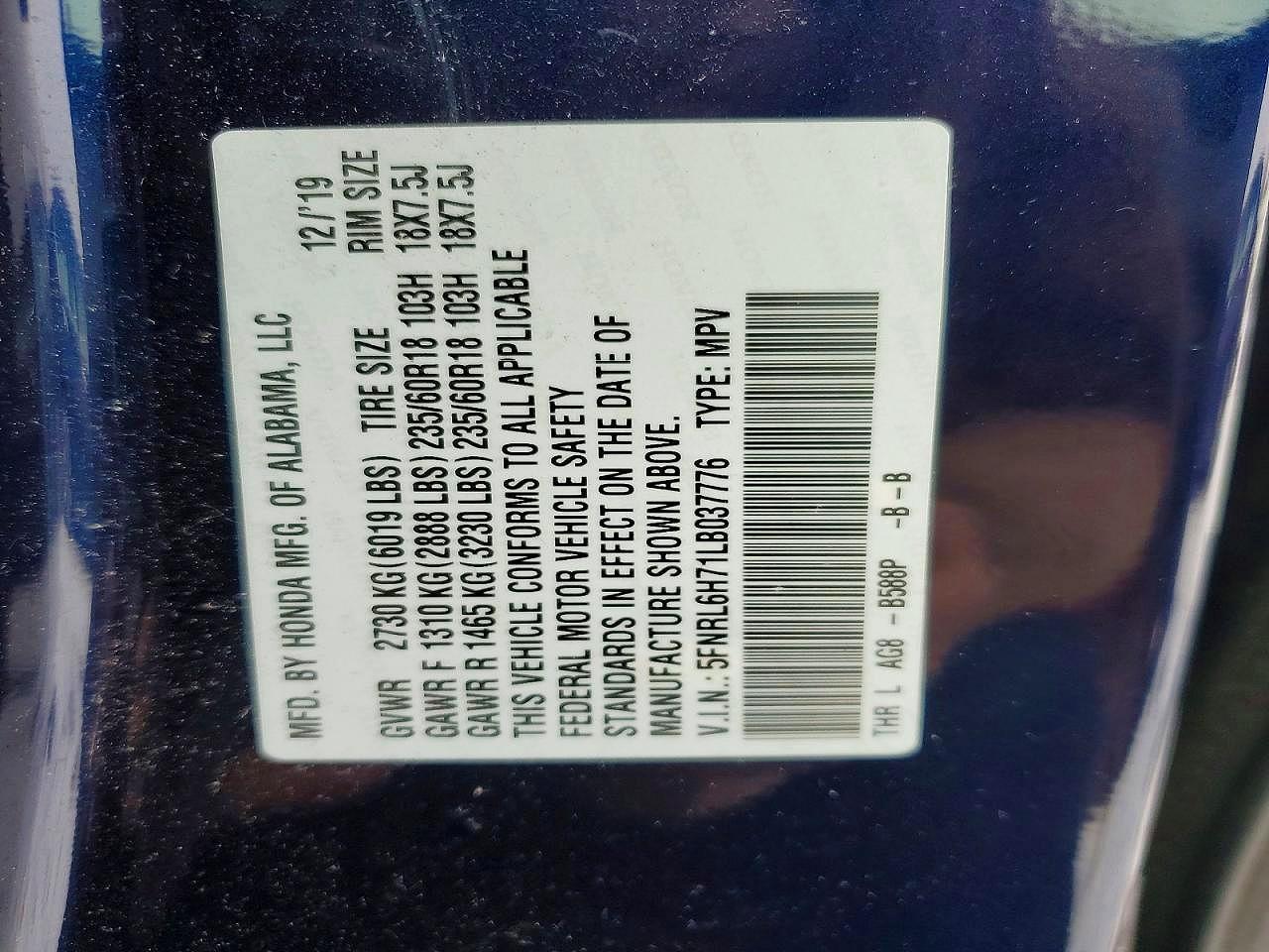 2020 Honda Odyssey exl