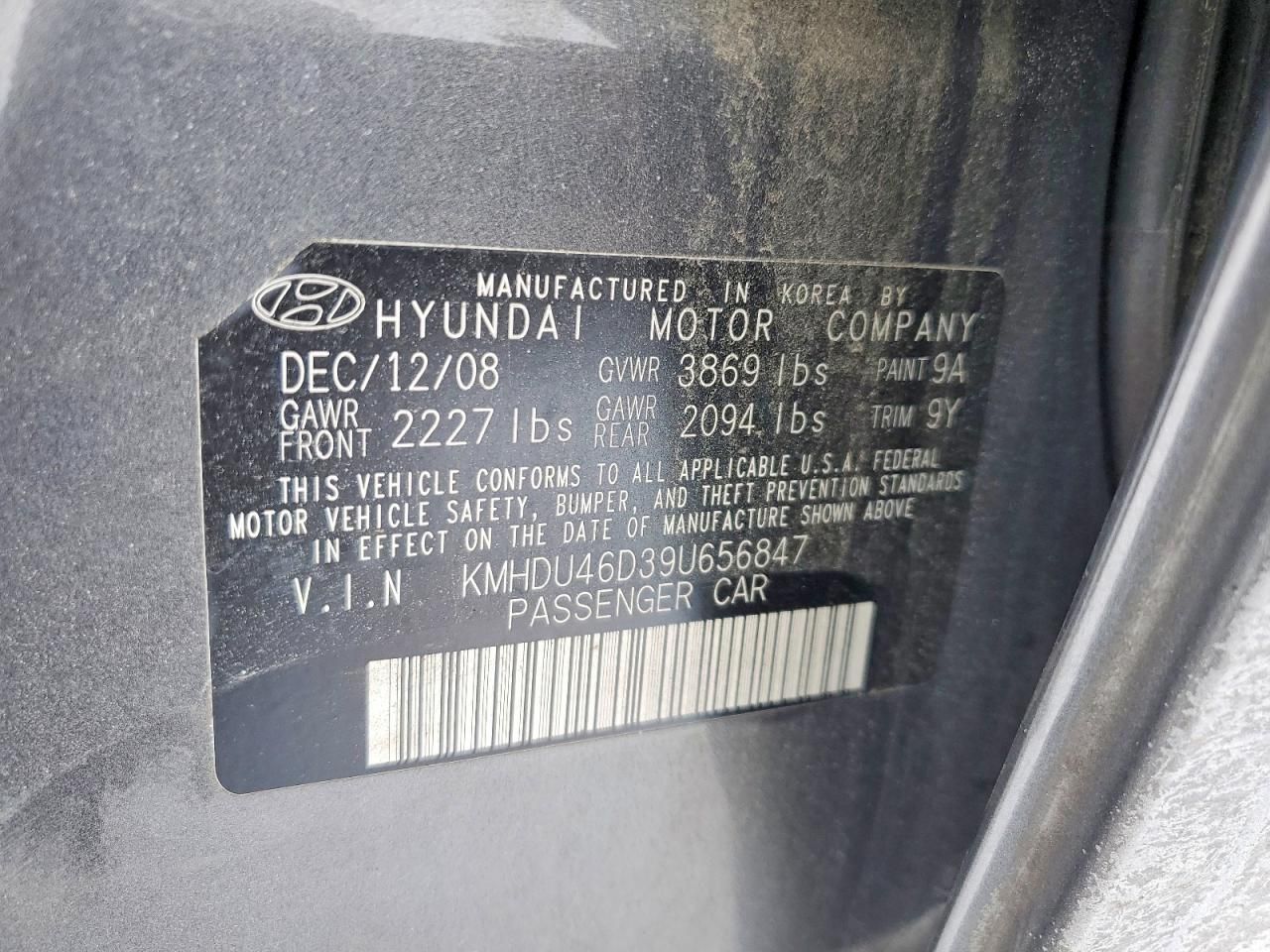 2009 Hyundai Elantra gls
