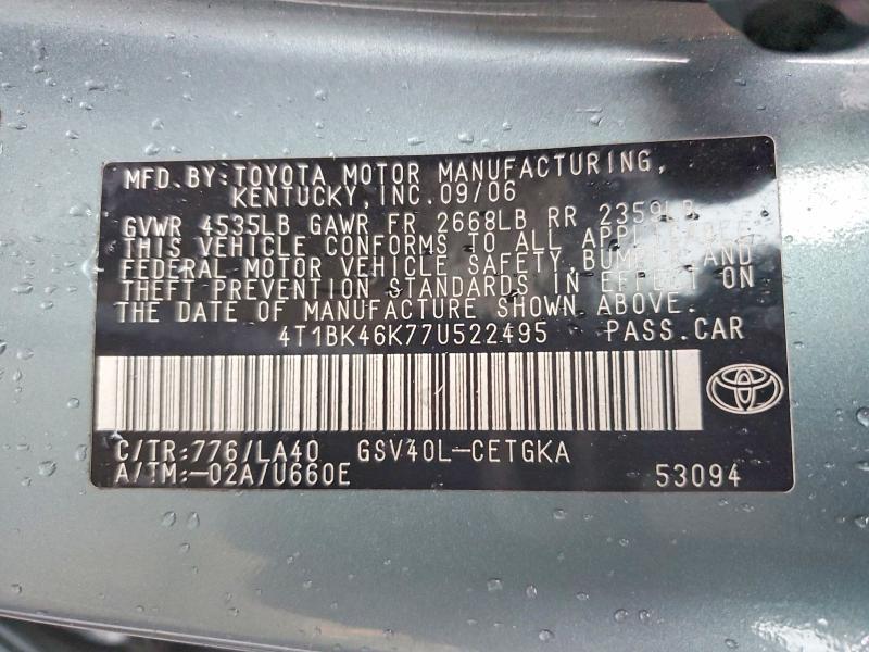 2007 Toyota Camry xle V6