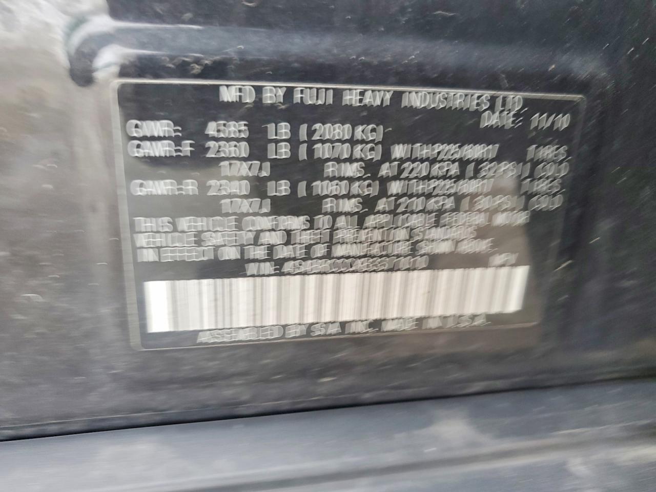 2011 Subaru Outback 2.5i Premium