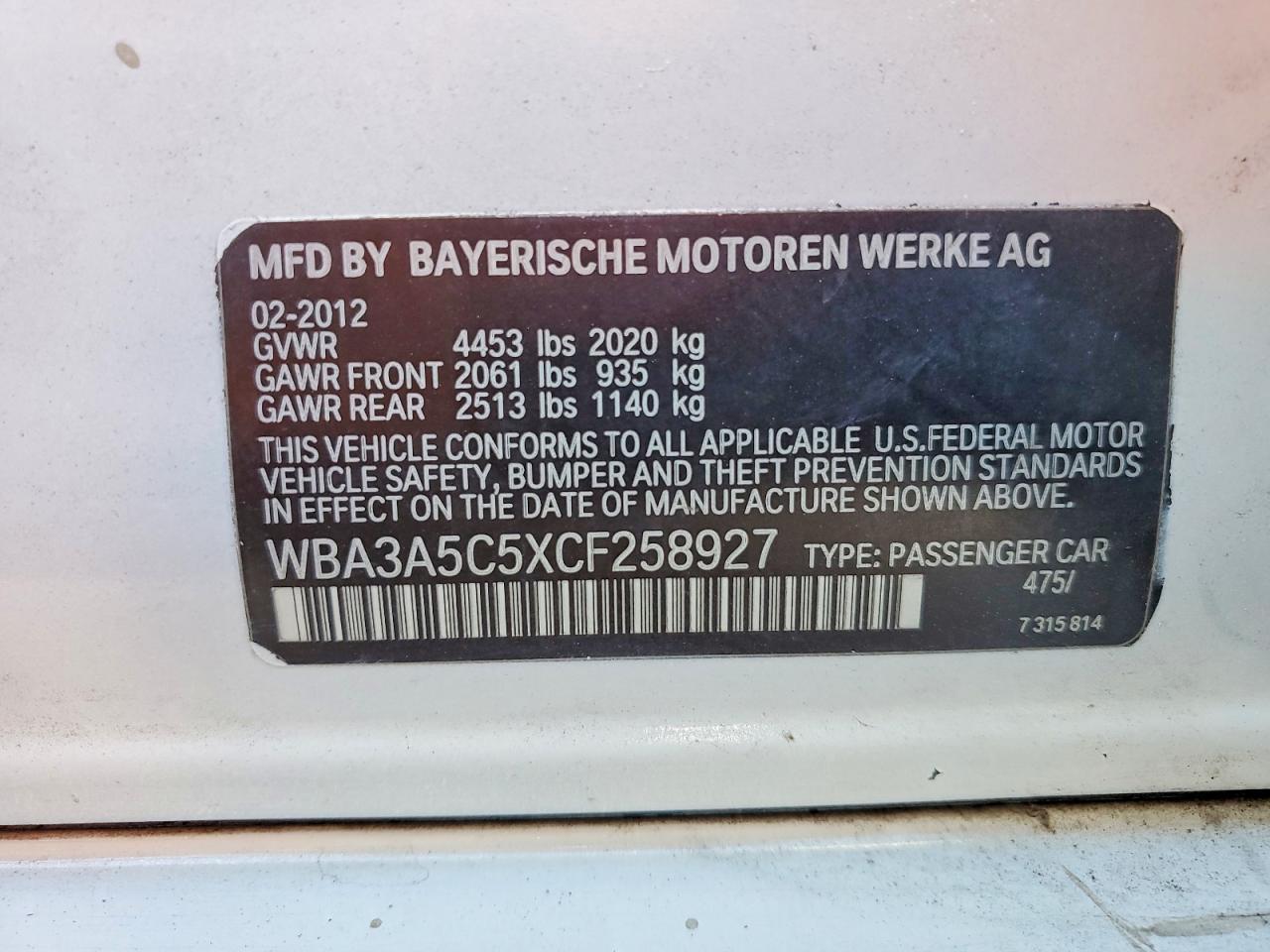 2012 BMW 328 i