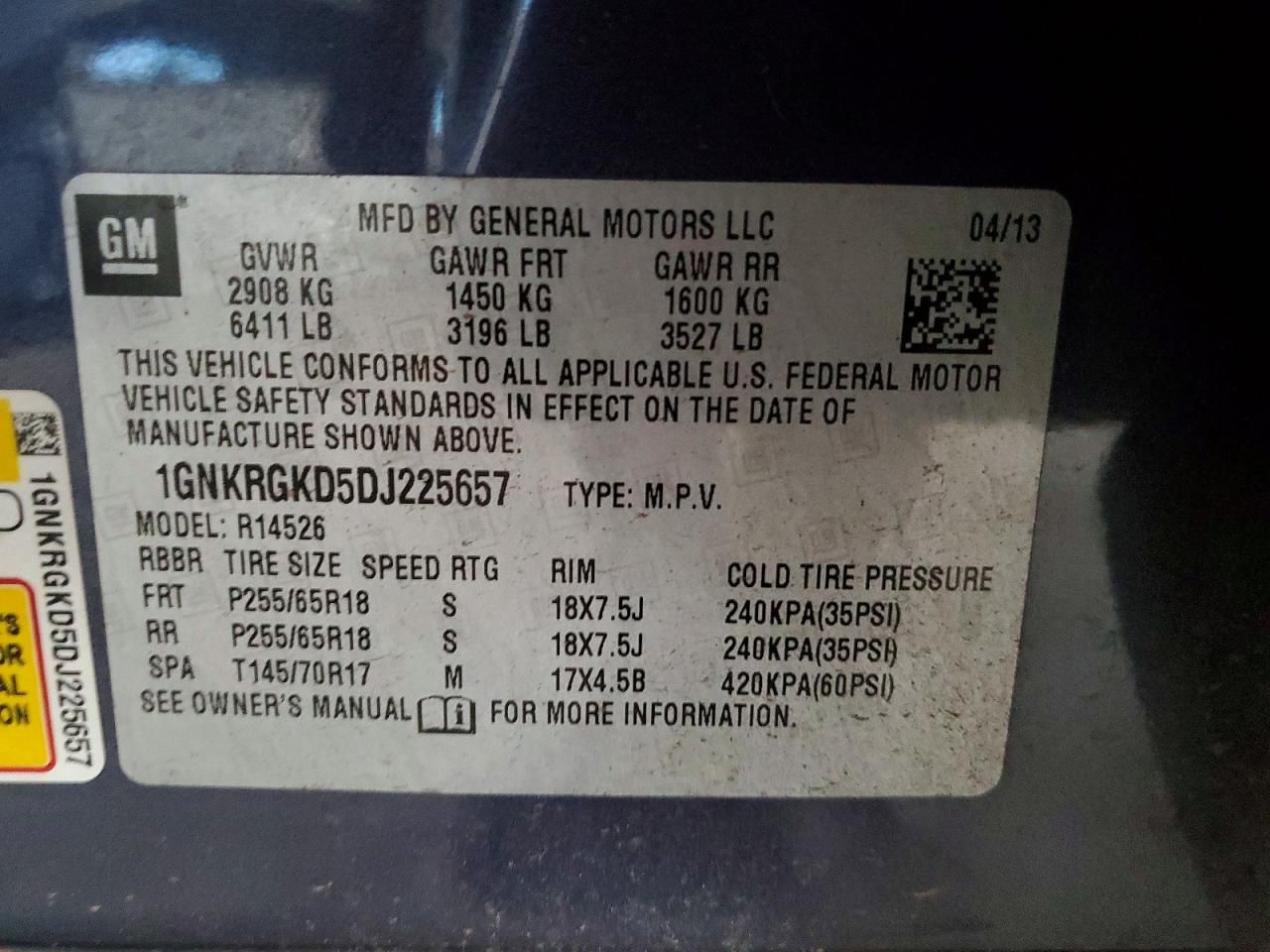 2013 Chevrolet Traverse lt