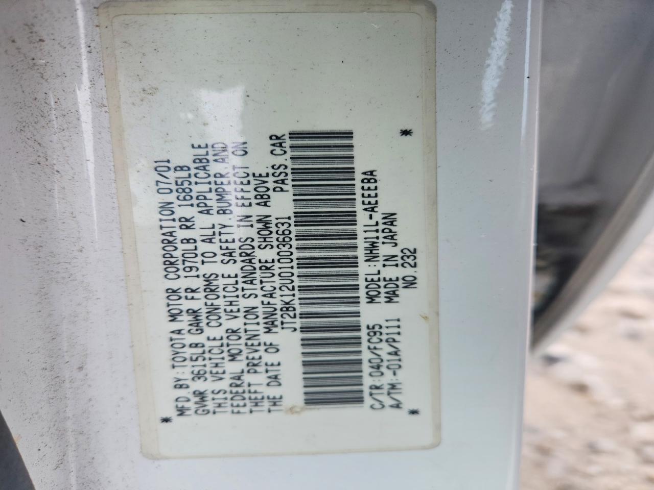 2001 Toyota Prius Base