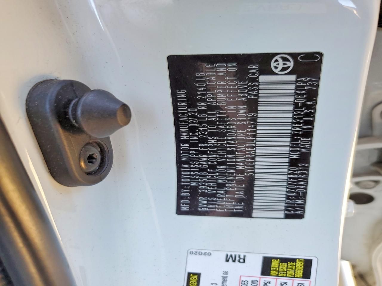 2020 Toyota Corolla le