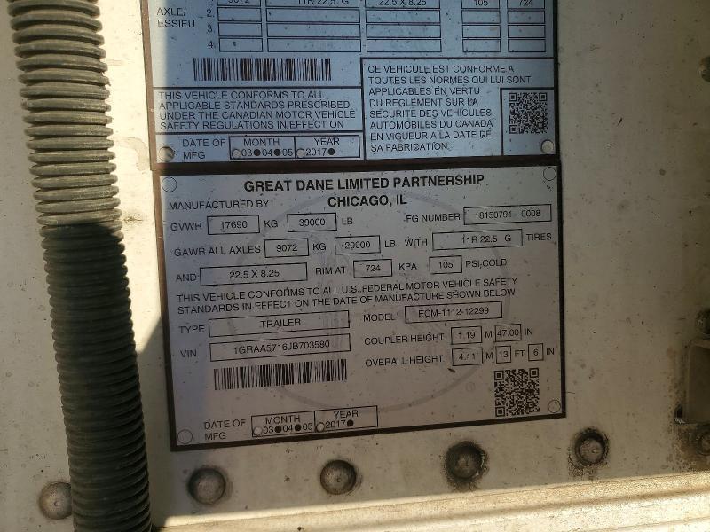 2018 Great Dane 2018 Great Dane Trailer-refrigerated van Trailer