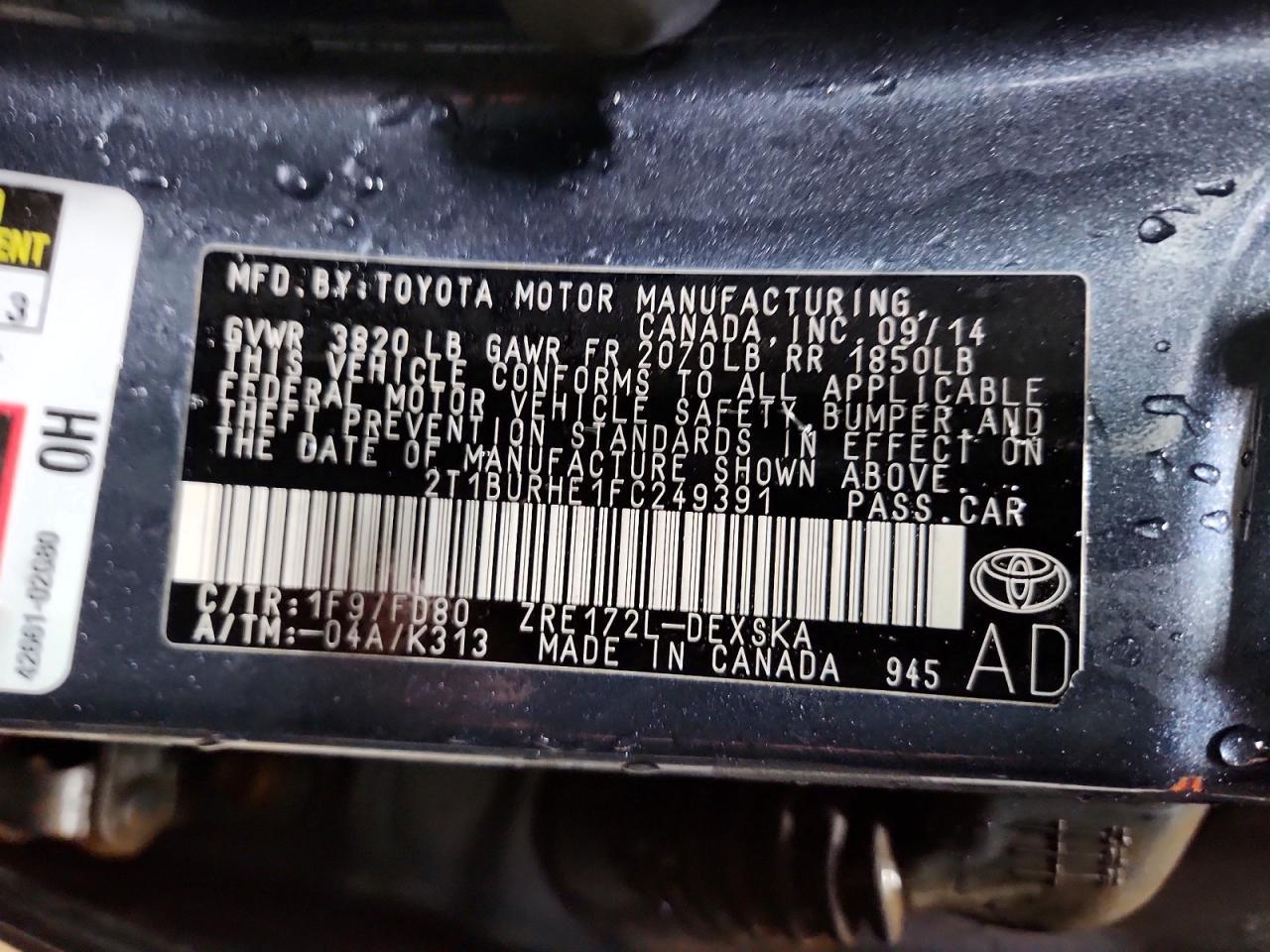 2015 Toyota Corolla l
